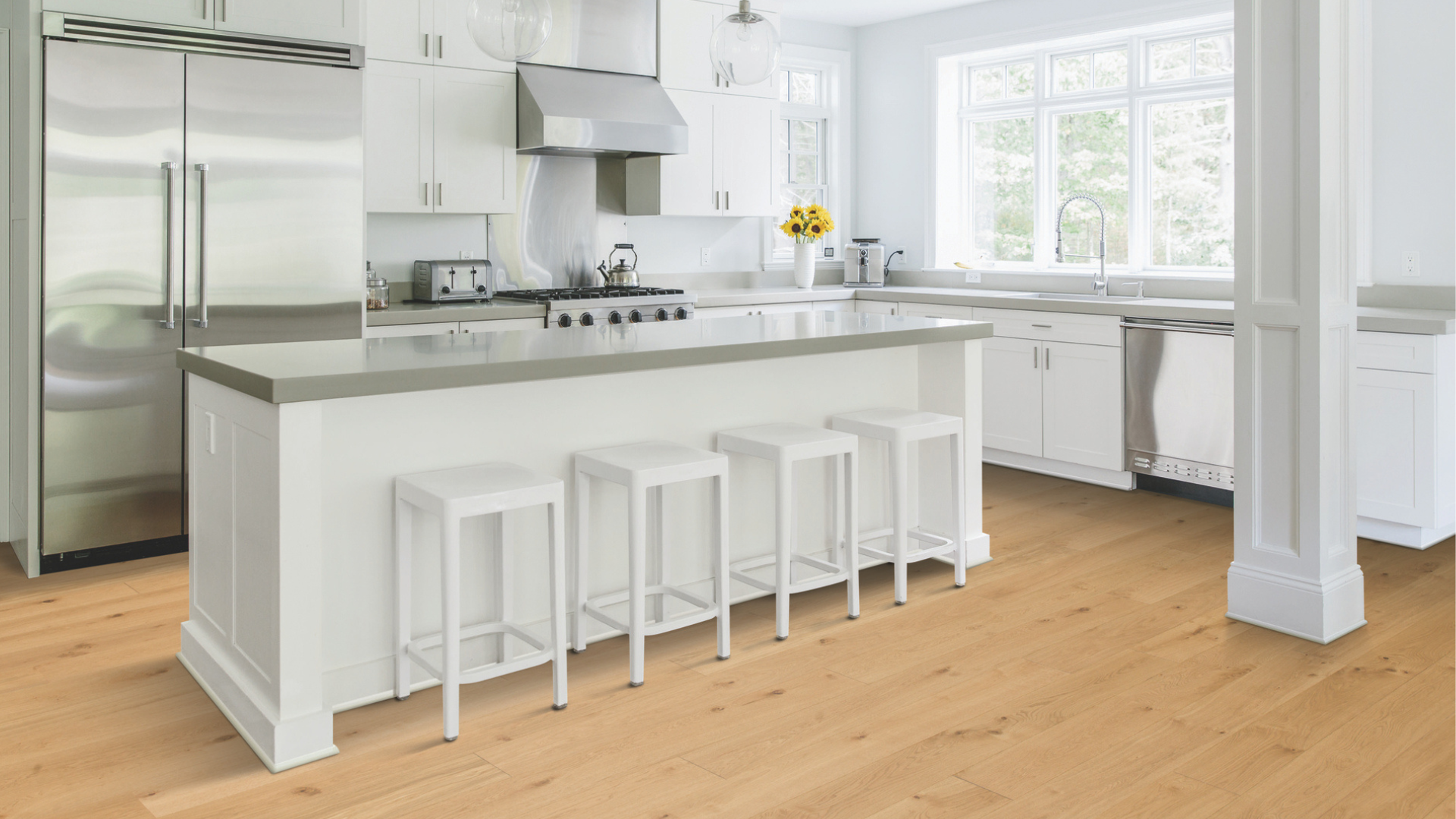 wood flooring installation in kitchen